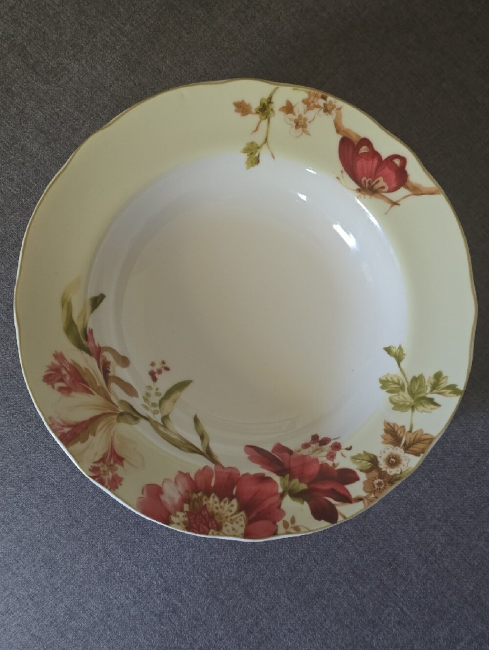 222 Fifth‎ Summer Botanical Porcelain Bowl Plate About 9" Art Floral